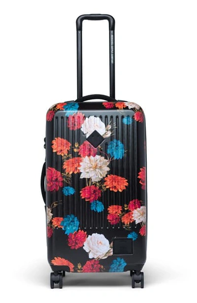 Shop Herschel Supply Co Medium Trade 30-inch Rolling Suitcase - Black In Vintage Floral Black