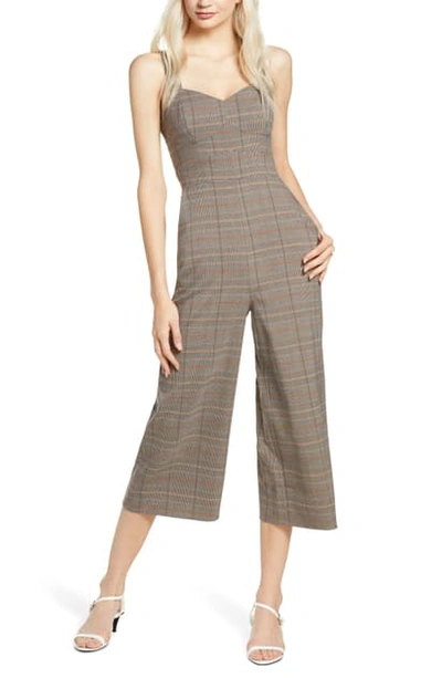 Shop Ali & Jay Old Fashioned Plaid Jumpsuit In Rust