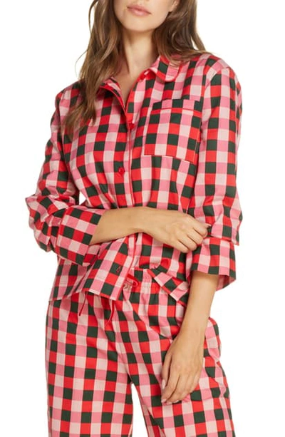 Shop Ban.do Ban. Do Buffalo Check Cotton Poplin Pajama Top In Pink