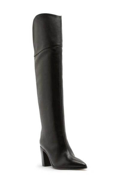 Shop Schutz Anaisha Pointed Toe Over The Knee Boot In Black