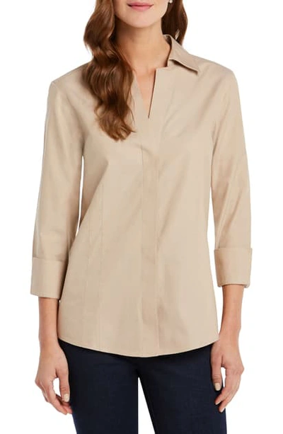 Shop Foxcroft Fitted Non-iron Shirt In Aster