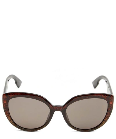 Shop Dior D Cat-eye Logo Sunglasses In Brown