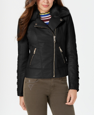 faux fur guess jacket