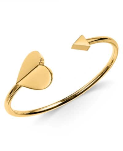 Shop Kate Spade Heart & Triangle Cuff Bracelet In Gold