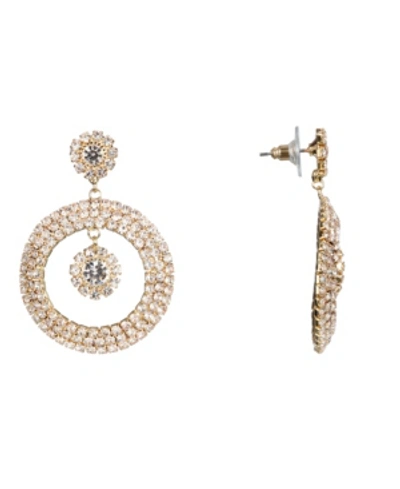 Shop Nina Jewelry Frontal Pave Hoop Earrings In Gold