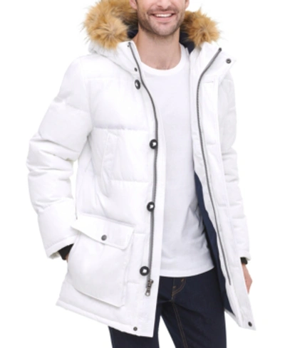 Shop Tommy Hilfiger Men's Heavyweight Long Snorkel Coat In White