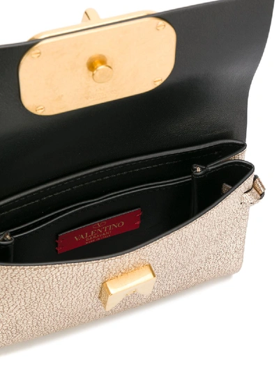 Shop Valentino Vring Leather Belt Bag In Gold