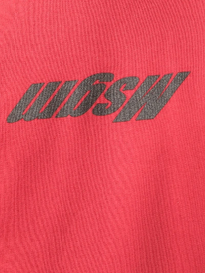 Shop Msgm Logo Hooded Sweatshirt In Red