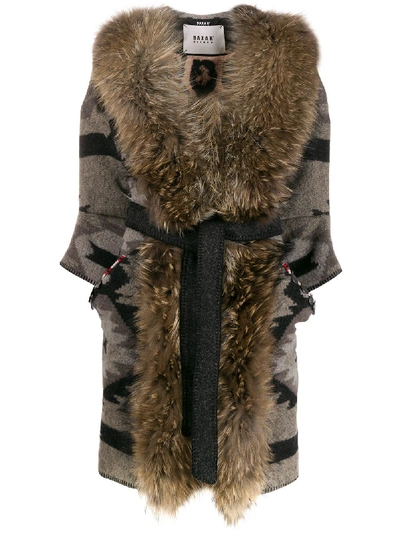Shop Bazar Deluxe Fur Coat In Brown