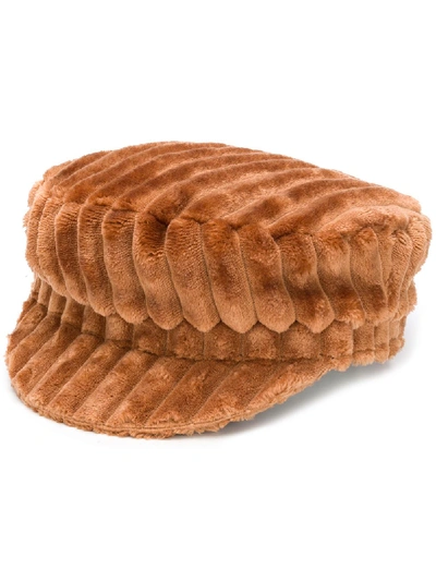 Shop Isabel Marant Evie Velvet Hat In Brown