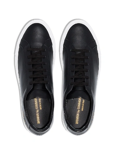 Shop Common Projects Achilles Low White Sole Sneakers In Black