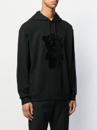 Emporio Armani Manga Bear Cotton Hoodie In Black ModeSens