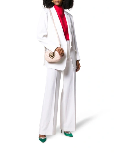 Shop Dolce & Gabbana Devotion Leather Shoulder Bag In Pink