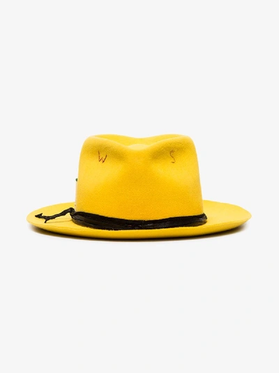 Shop Nick Fouquet Yellow Compass Fedora Hat