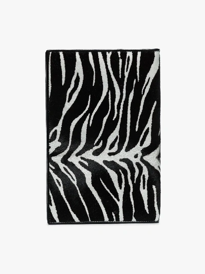 Shop Raf Simons Black And White Zebra Print Wallet