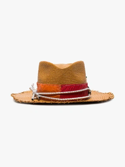 Shop Nick Fouquet Orange Rope Detail Straw Hat