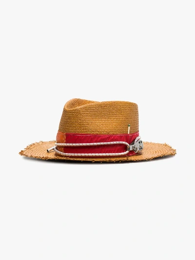 Shop Nick Fouquet Orange Rope Detail Straw Hat