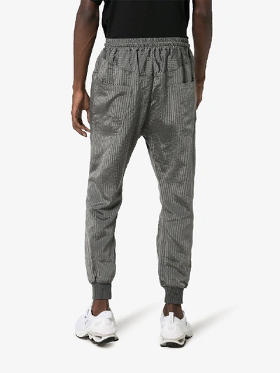 Shop Song For The Mute Tonal Stripe Track Pants In Grey