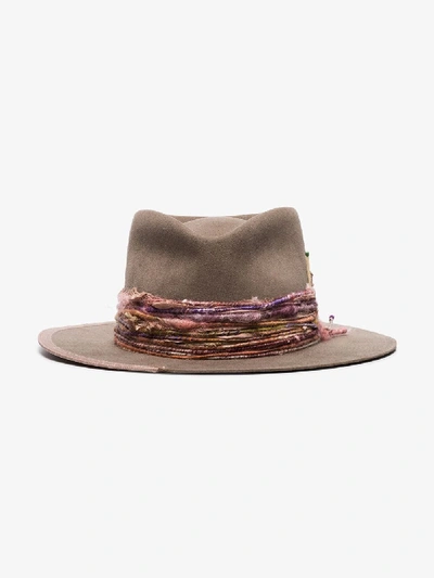 Shop Nick Fouquet Grey Ribbon Trim Fedora Hat
