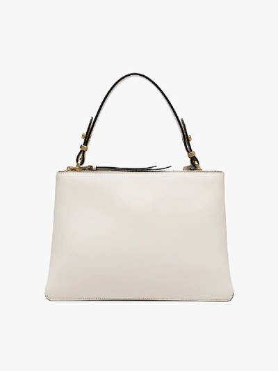 Shop Prada White Double Zip Tote Bag