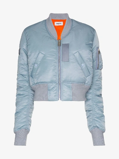 Shop Ambush Cropped Ma1 Nylon Bomber Jacket In Blue