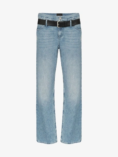 Shop Rta Dexter Belted Straight Leg Jeans In Blue