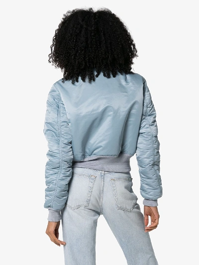 Shop Ambush Cropped Ma1 Nylon Bomber Jacket In Blue