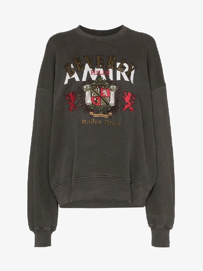 Shop Amiri Beverly Hills Logo Embroidered Sweatshirt In Black