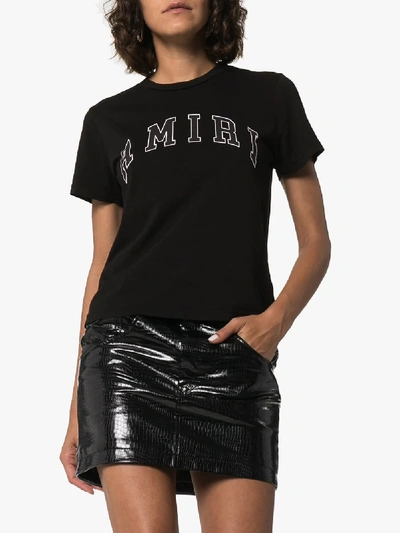 Shop Amiri Logo Print Cotton T-shirt In Black