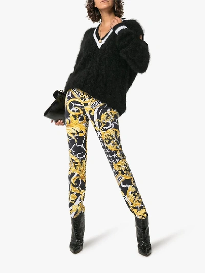 Shop Versace Baroque Print Straight Leg Jeans In A7900