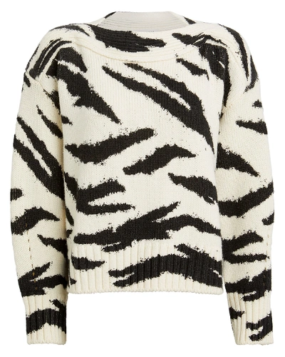 Shop Philosophy Di Lorenzo Serafini Zebra Merino Wool Sweater In Blk/wht