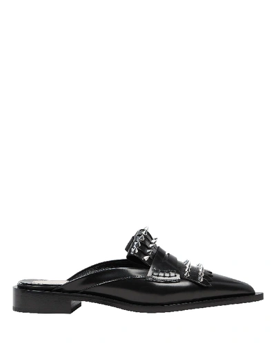 Shop Alexander Mcqueen Studded Leather Loafers In Black