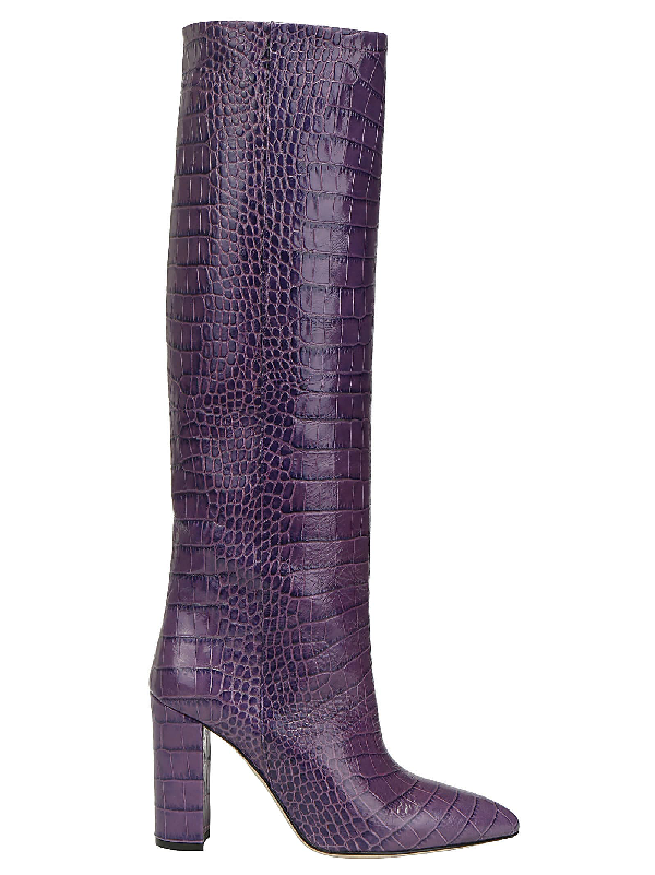 purple tall boots