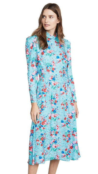 Shop Marc Jacobs The 40s Dress In Turquoise