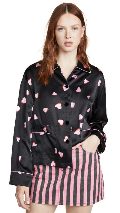 Shop Marc Jacobs The Pajama Shirt In Black Multi