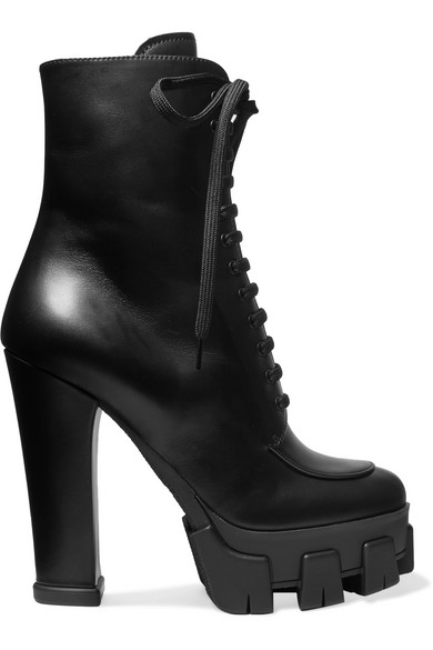 prada color block lace up boot