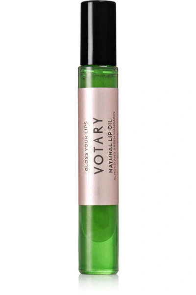 Shop Votary Natural Lip Oil - Almond And Green Mandarin, 8ml In Colorless