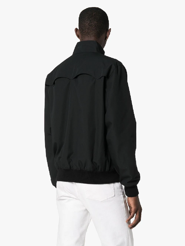 fred perry zip through bomber sweat in black