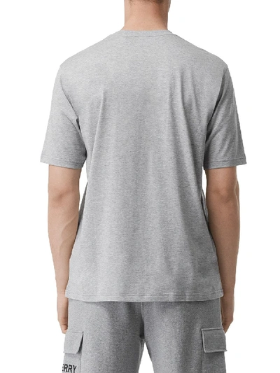 Shop Burberry Logo Print Cotton T-shirt In Grey