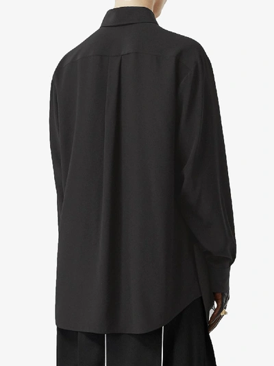 Shop Burberry Silk Shirt In Black