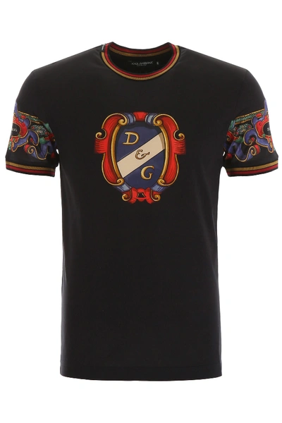 Shop Dolce & Gabbana D & G Print T-shirt In Dg Fdo Nero (black)