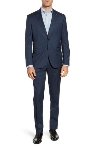 Shop Ted Baker Roger Trim Fit Stretch Solid Wool Suit In Blue