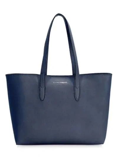 Shop Dolce & Gabbana Women's Leather Tote In Blue
