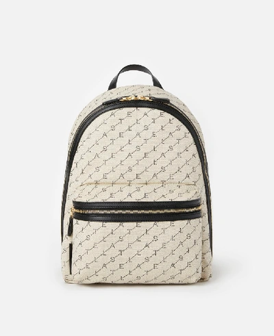 Shop Stella Mccartney Beige Falabella Go Monogram Backpack