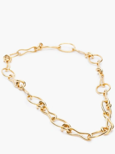 Shop Jw Anderson Irregular Chain Necklace In Gold