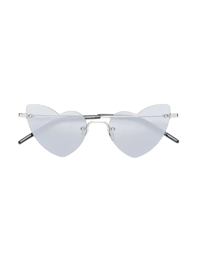 Shop Saint Laurent New Wave Loulou 254 Sunglasses In Metallic