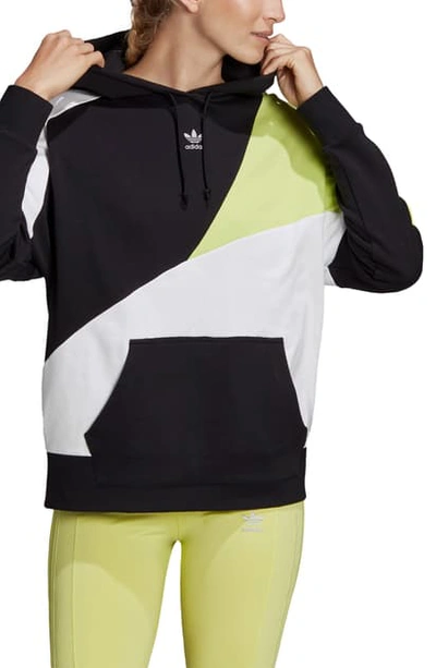 Shop Adidas Originals Og Colorblock Hoodie In Black/ Reflect Silver/ White