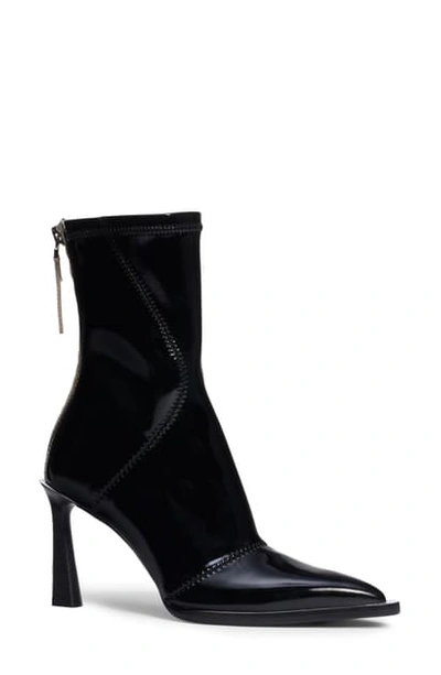 Shop Fendi Tronchetto Pointed Toe Boot In Black Patent