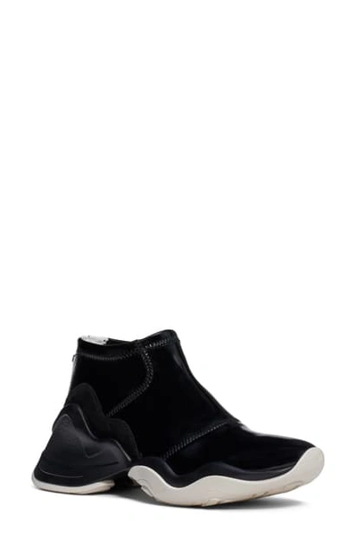 Shop Fendi Technice Mid Top Sneaker In Black Patent