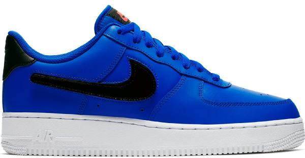 nike air force 1 black with blue swoosh
